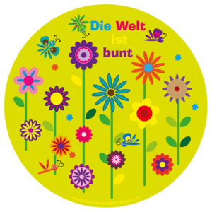 Aufkleber Die Welt ist bunt