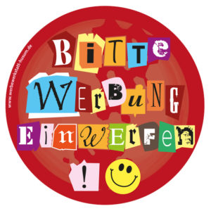 Aufkleber Werbung einwerfen