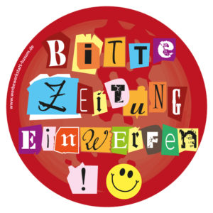 Aufkleber Zeitung einwerfen