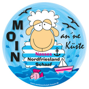 Aufkleber Nordfrieslandschaaf an´ne Küste