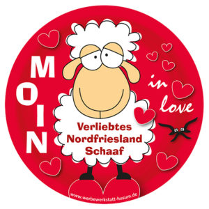 Aufkleber Verliebtes Nordfrieslandschaf