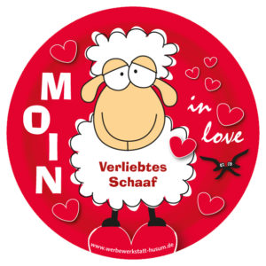 Aufkleber Verliebtes Schaf