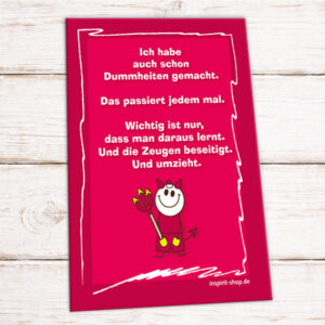 Schildchen Dummheiten