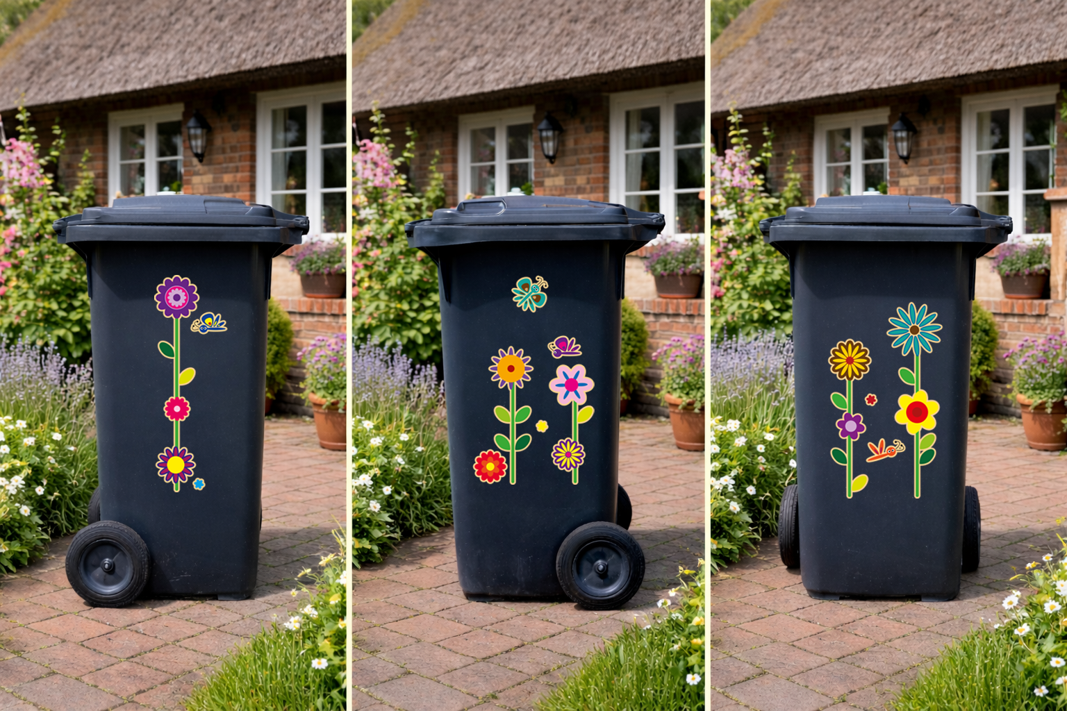 Mülltonnenaufkleber Blumen – Bild 2