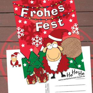 Postkarte Weihnachtsschaf