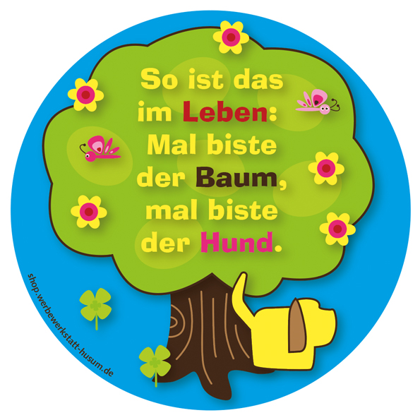 Aufkleber Baum und Hund