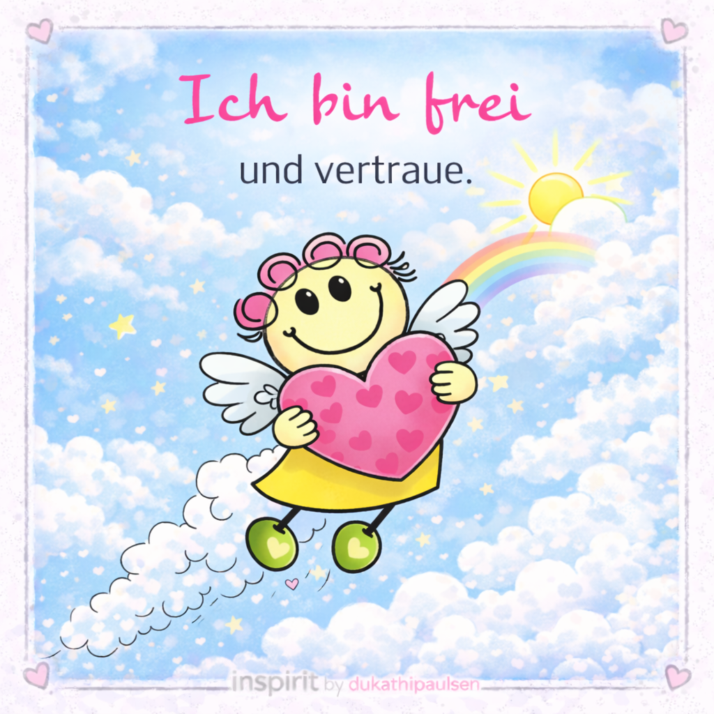 inspirit Engel Aufkleber mit liebevoller Illustration und positiver Botschaft – Schutzengel Motiv