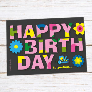 Schildchen Birthday pink + dunkel